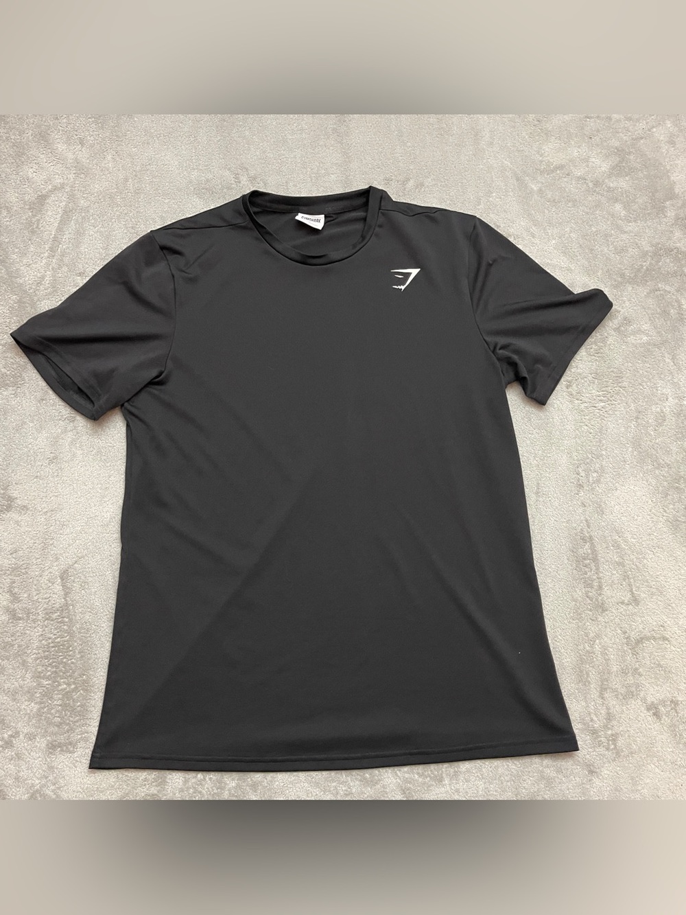 Gymshark Men's Black Breathable Crew Neck Logo Polyester T-Shirt, Size L
